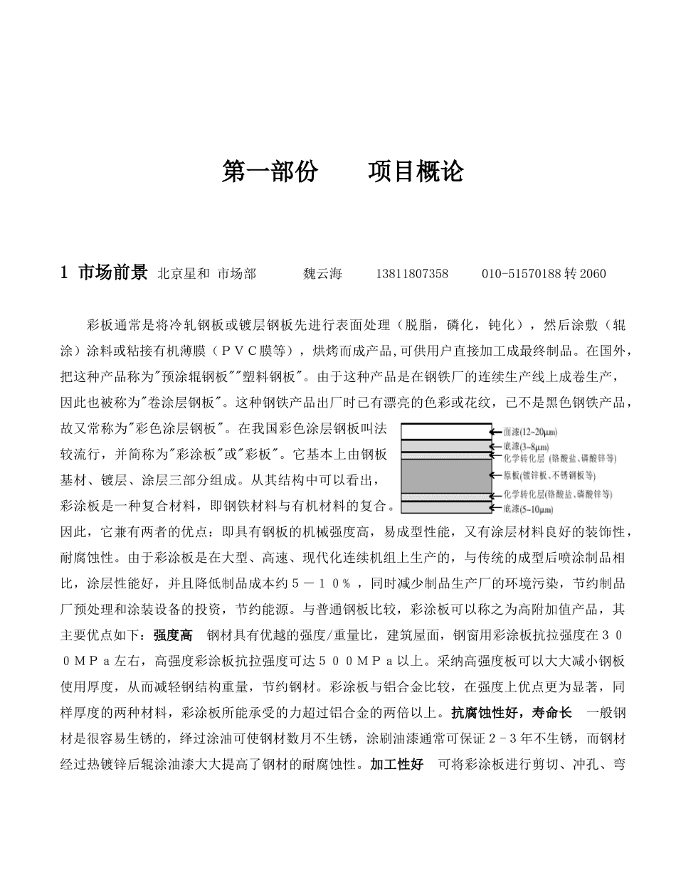 雅致彩涂生产线可行性研究报告书_第2页