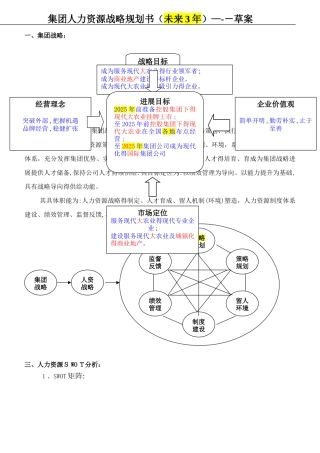 集团人力资源战略3年规划书