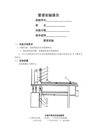 雷诺实验报告
