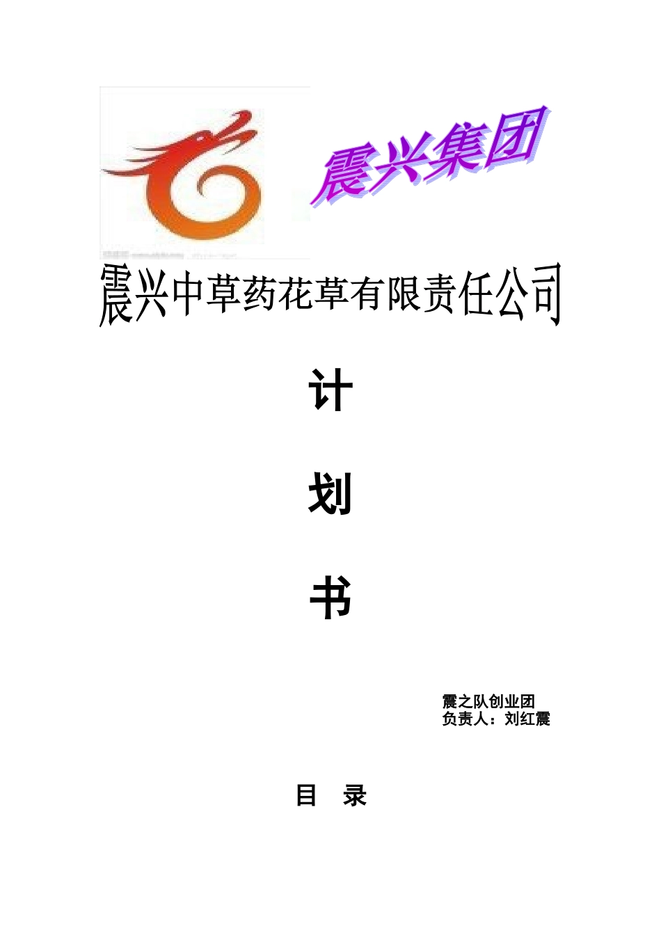 震兴中草药花草有限责任公司计划书_第1页