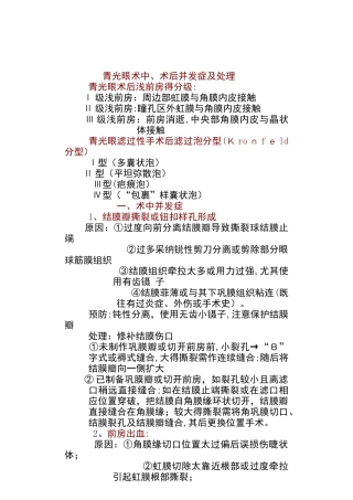 青光眼术中及术后并发症的诊疗