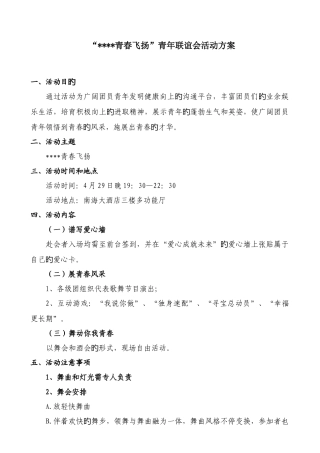 青年联谊会方案
