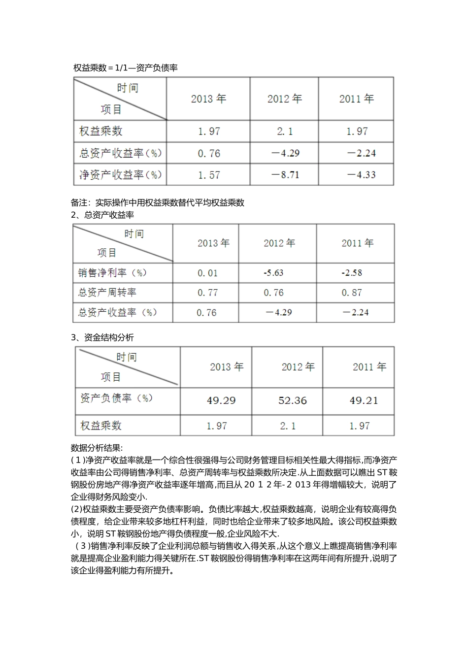 鞍钢股份财务报表分析  —综合分析_第3页