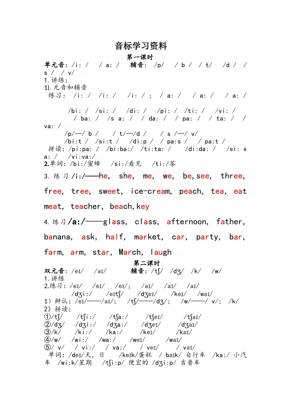 音标学习资料_第1页