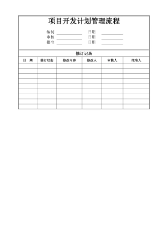 项目开发计划管理流程2025版