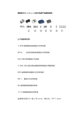 顺络电感磁珠编码命名规则