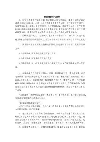 预算得执行与控制