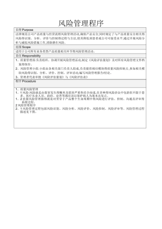 风险管理程序
