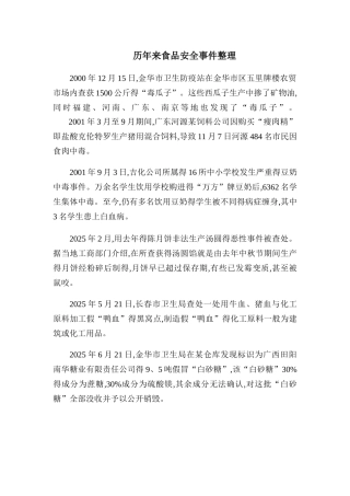 食品安全事件整理