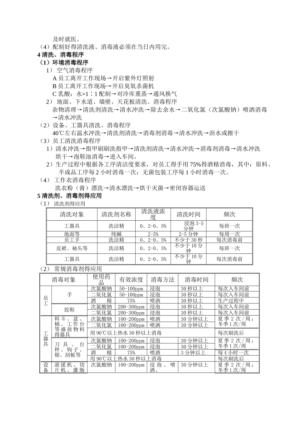 食品生产清洗消毒作业指导书_第2页