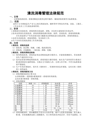 食品生产清洗消毒作业指导书