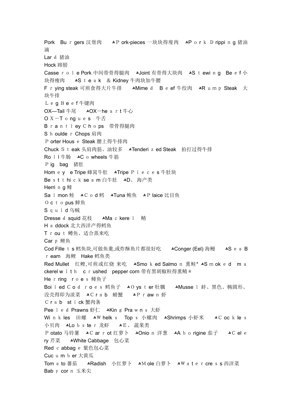 食物英语单词大全_第3页