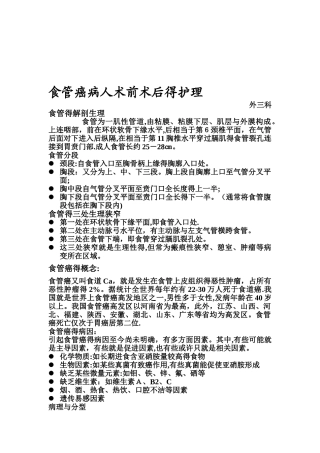 食管癌的护理查房