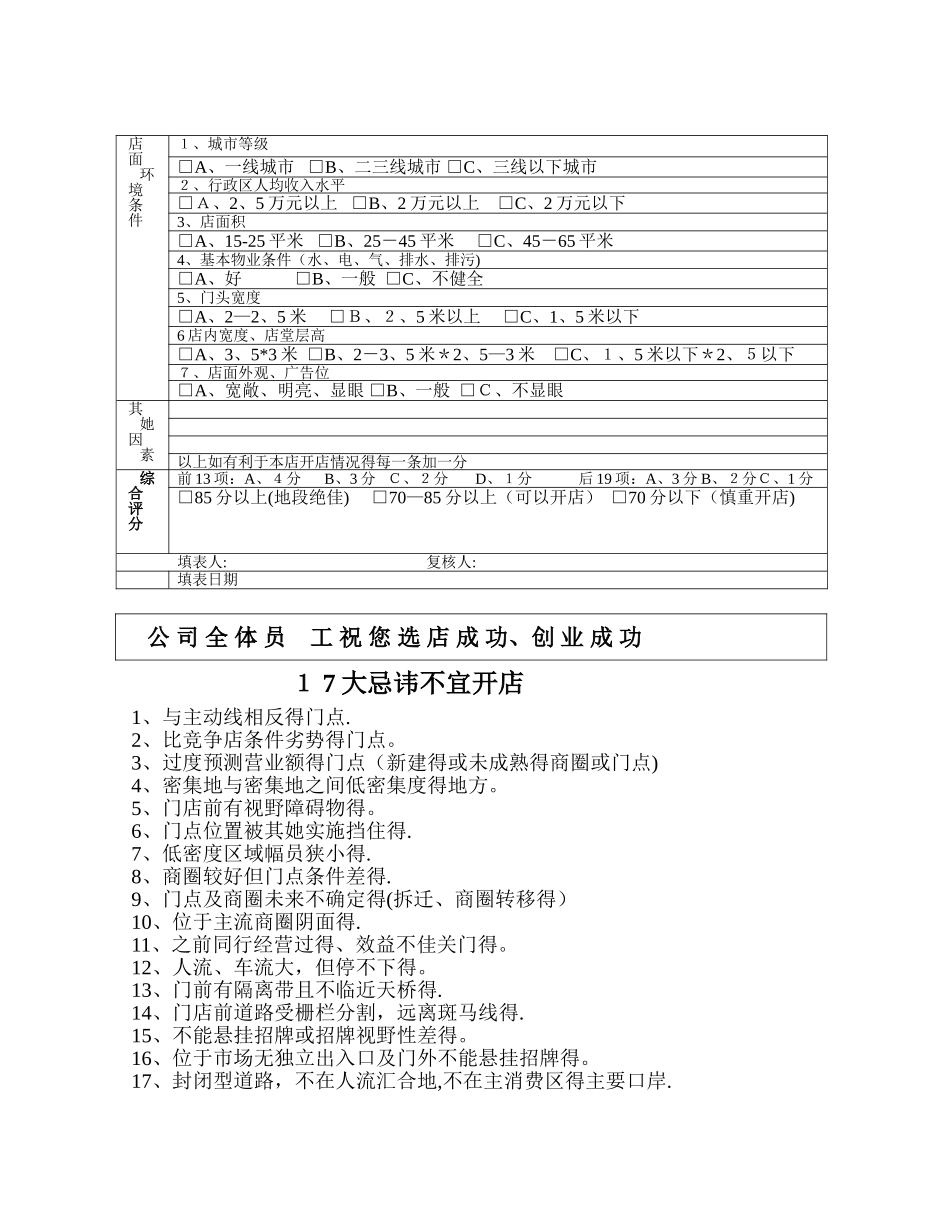餐饮店选址评估店面标准_第3页