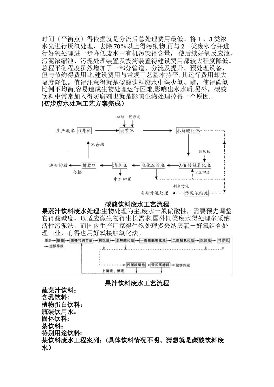 饮料废水情况与处理工艺总结_第2页