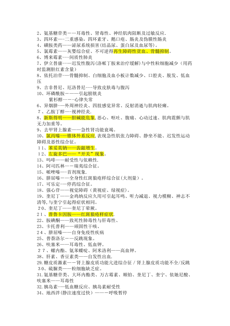 首选药及不良反应_第3页