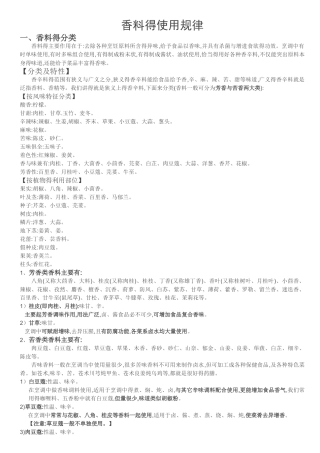 香料的使用规律