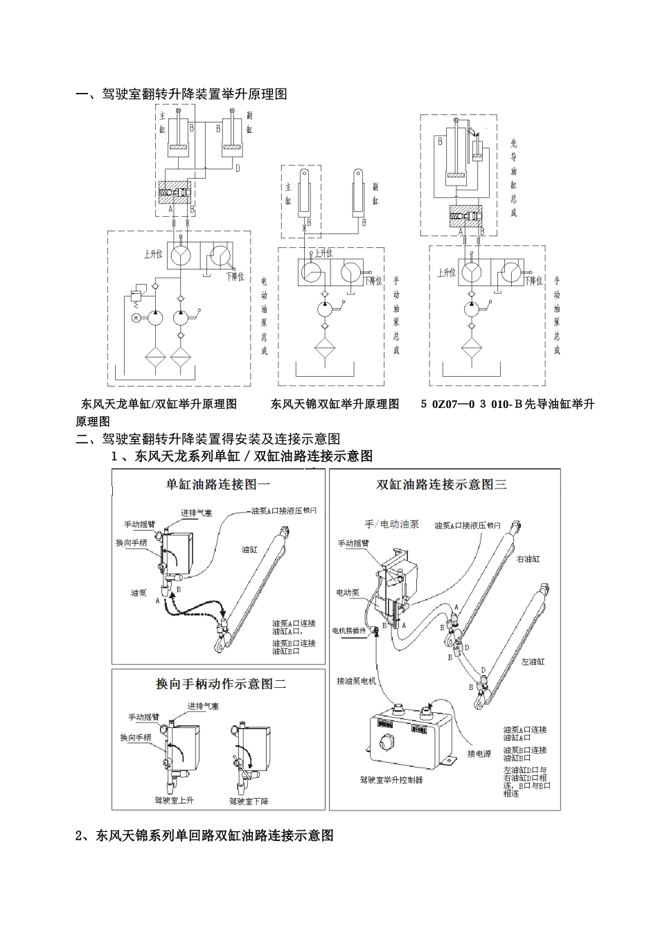 驾驶室翻转升降装置使用说明书_第1页