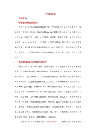 骨科手术记录汇总