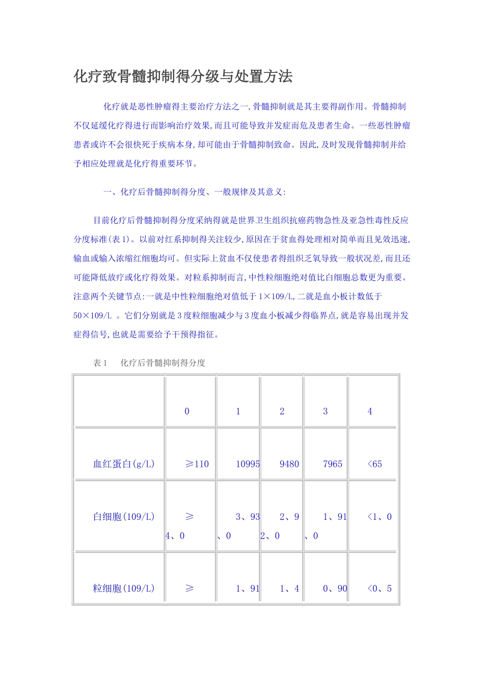 骨髓抑制分级及处理原则_第1页