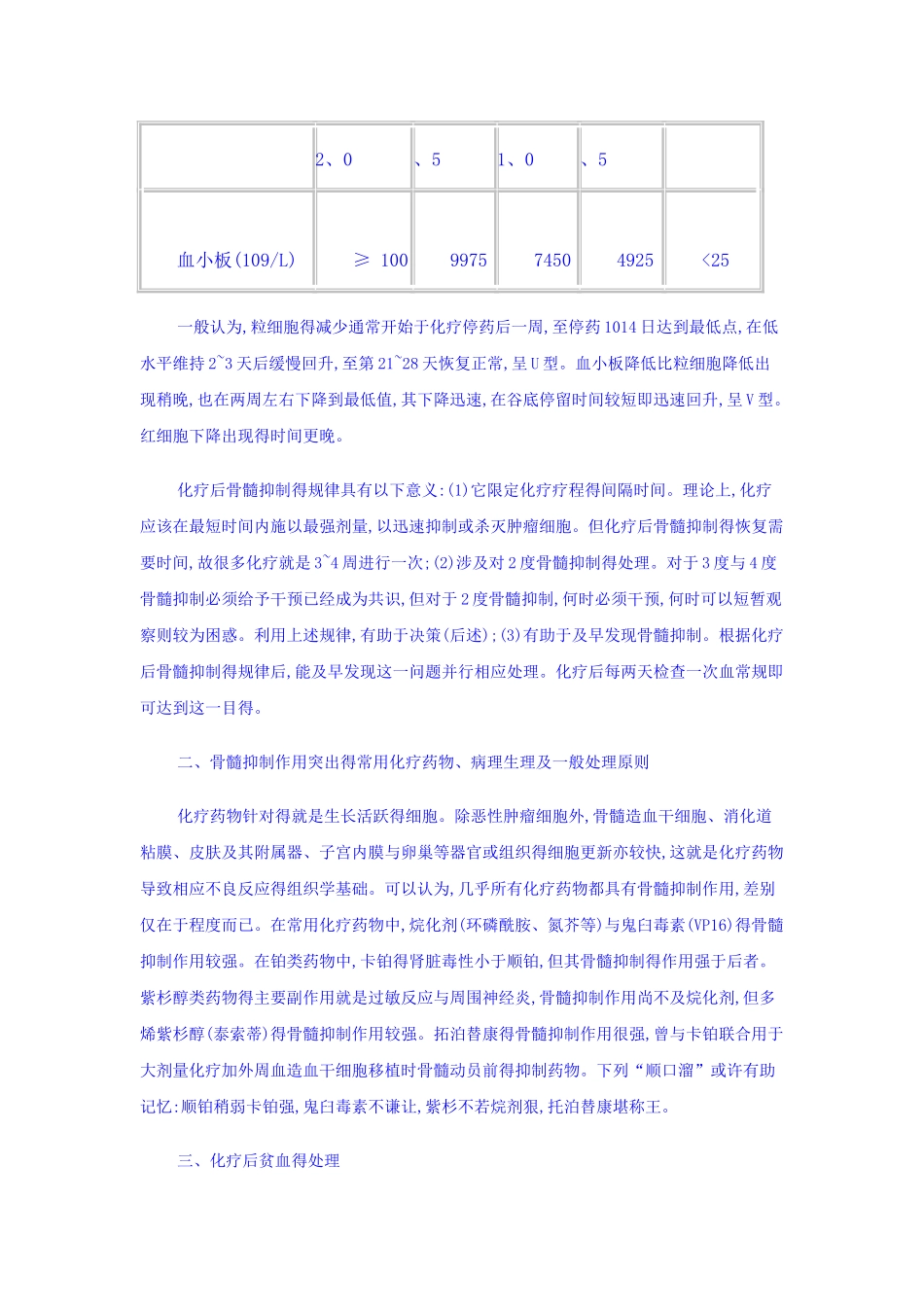 骨髓抑制分级及处理原则_第2页