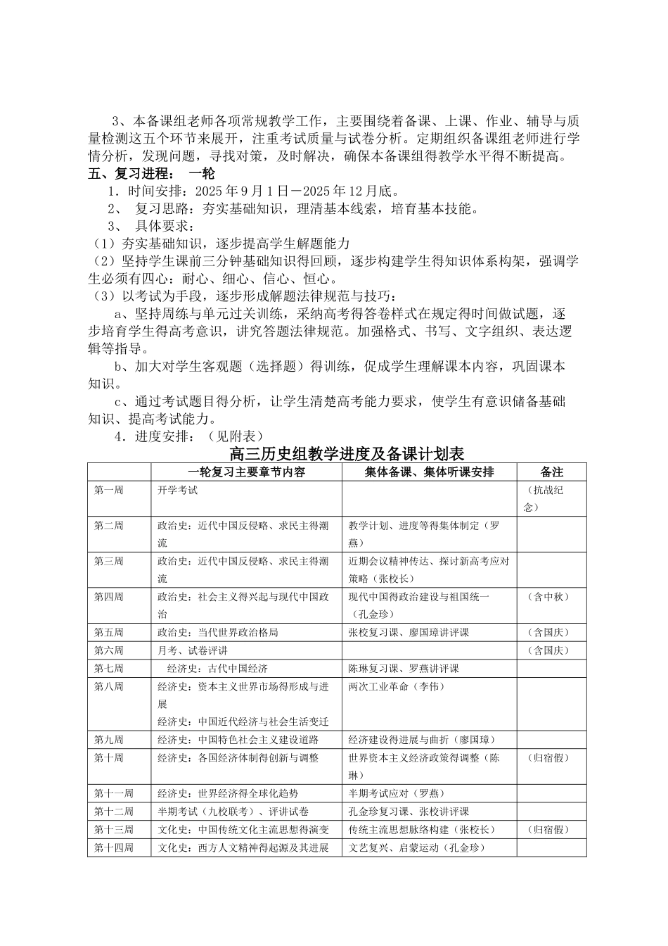 高三历史备课组工作计划_第2页