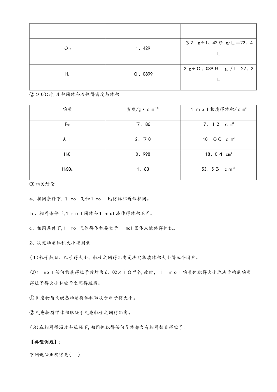 高中化学人教版必修一教学案第2讲：气体摩尔体积_第2页