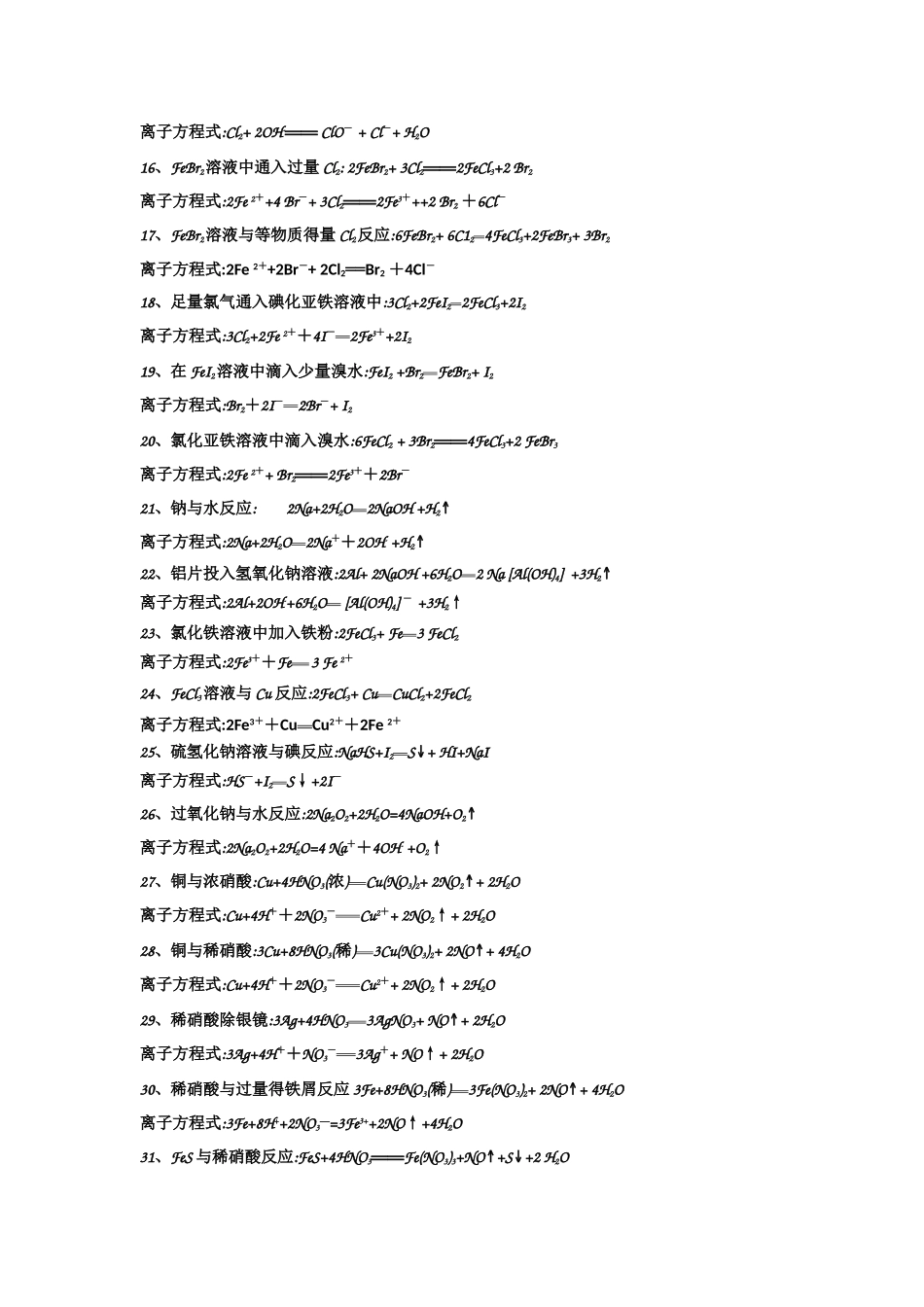 高中化学离子方程式大全 _第2页