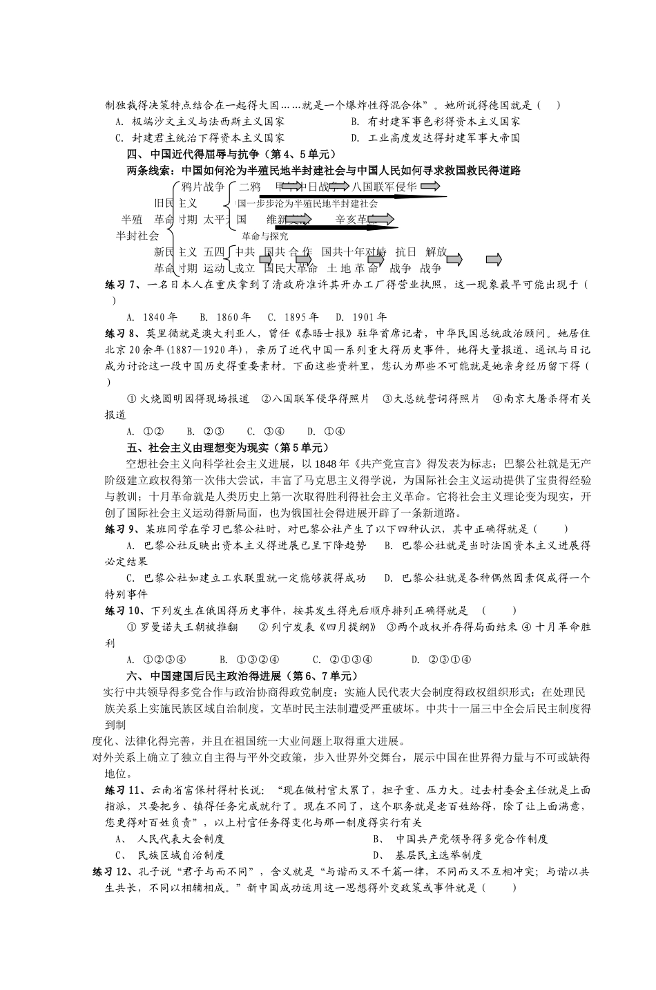 高中历史必修一政治史综合复习指导人类政治_第2页