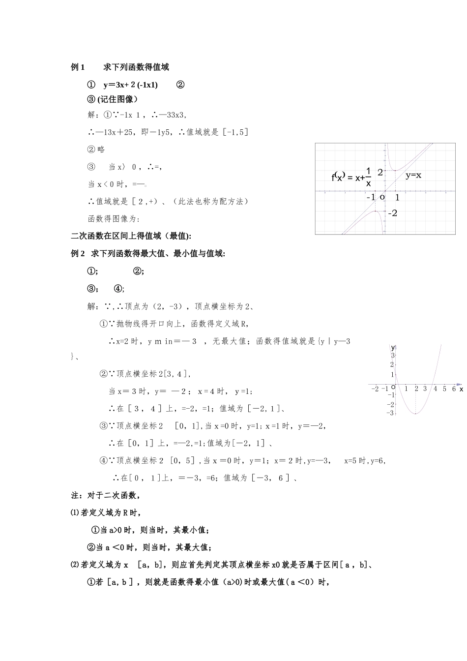 高中数学,函数定义域、值域求法总结_第3页