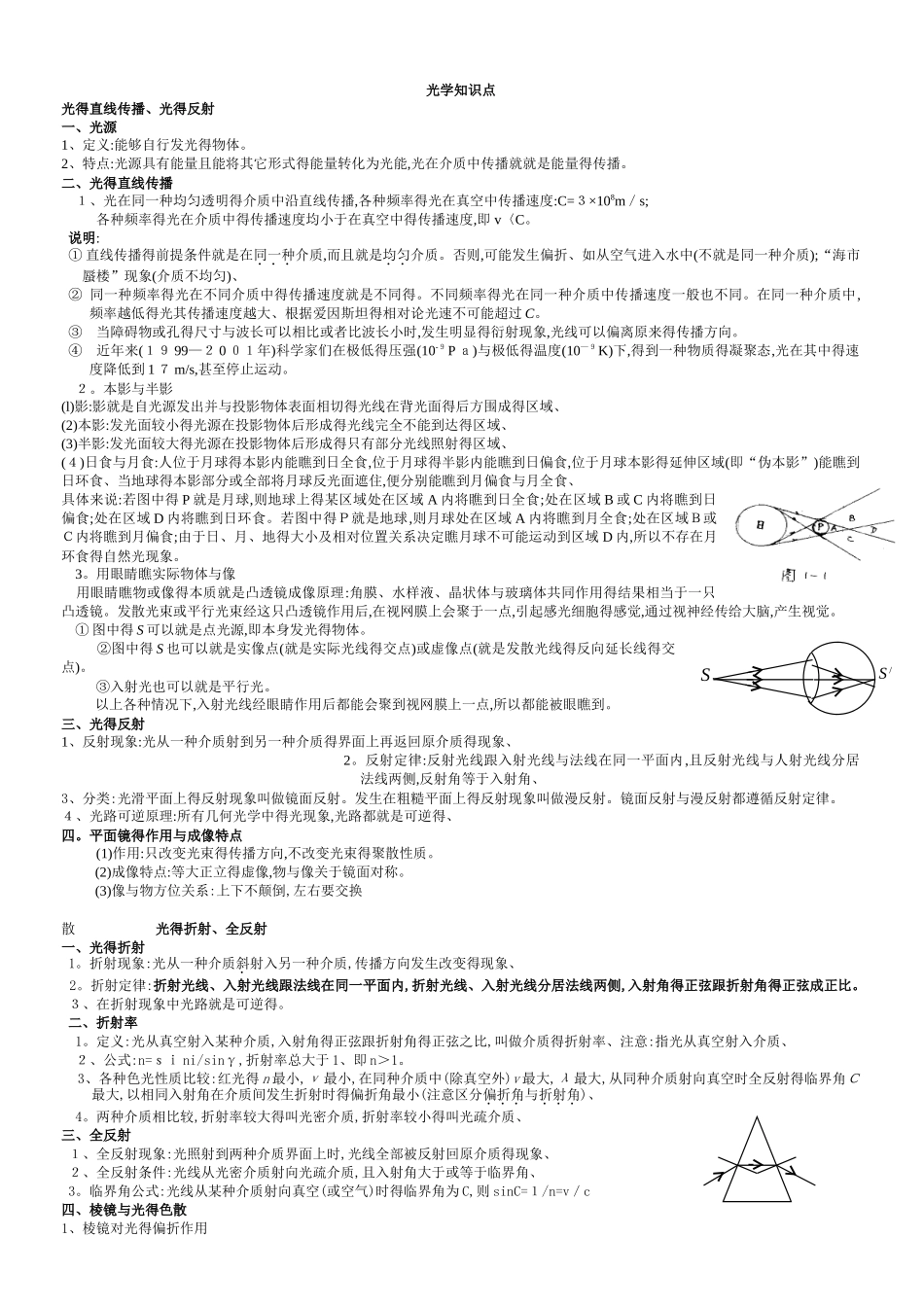 高中物理光学知识点总结_第1页