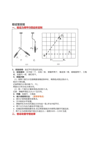 高中物理必考实验