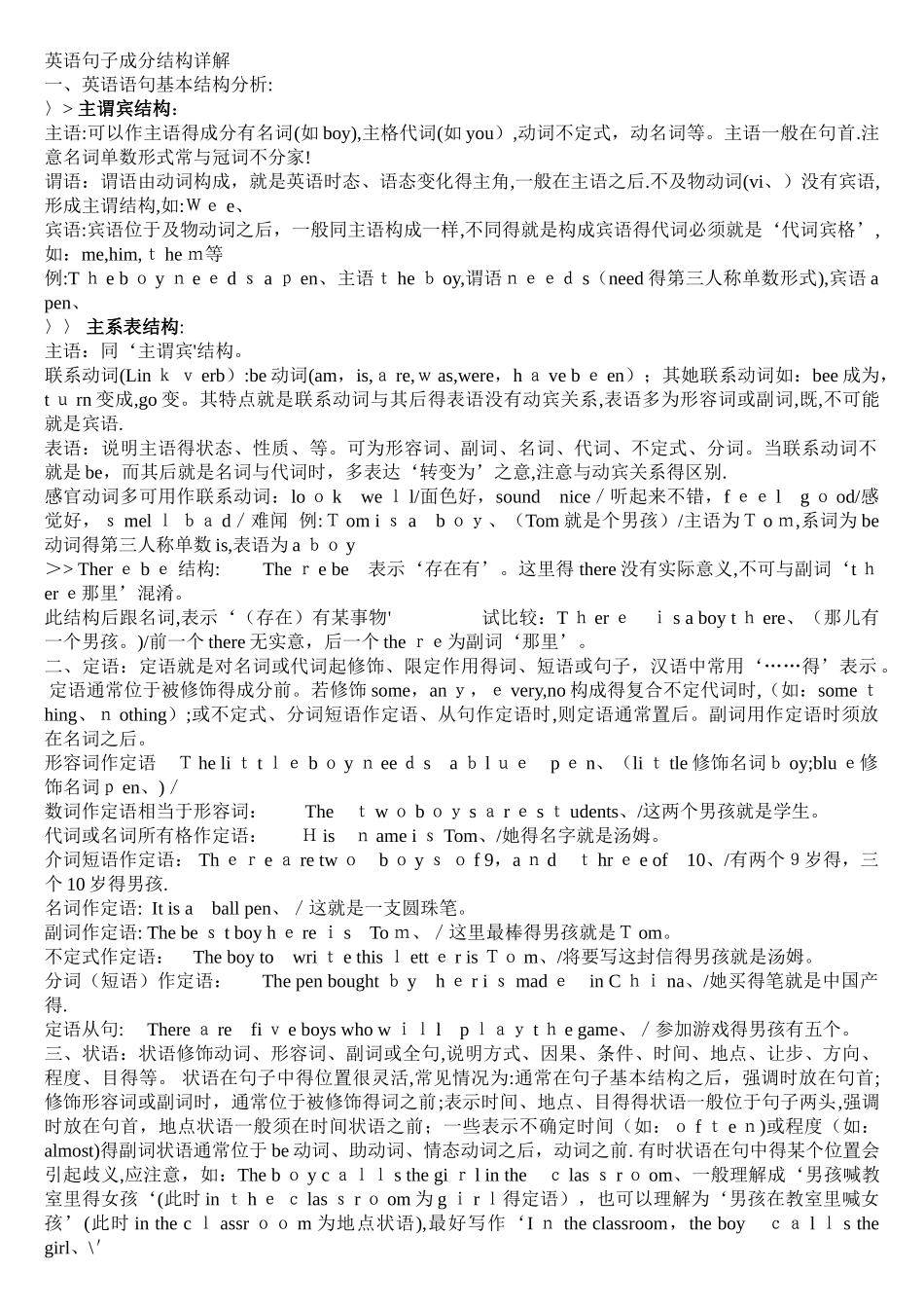 高中英语语法主谓宾定状补表_第2页