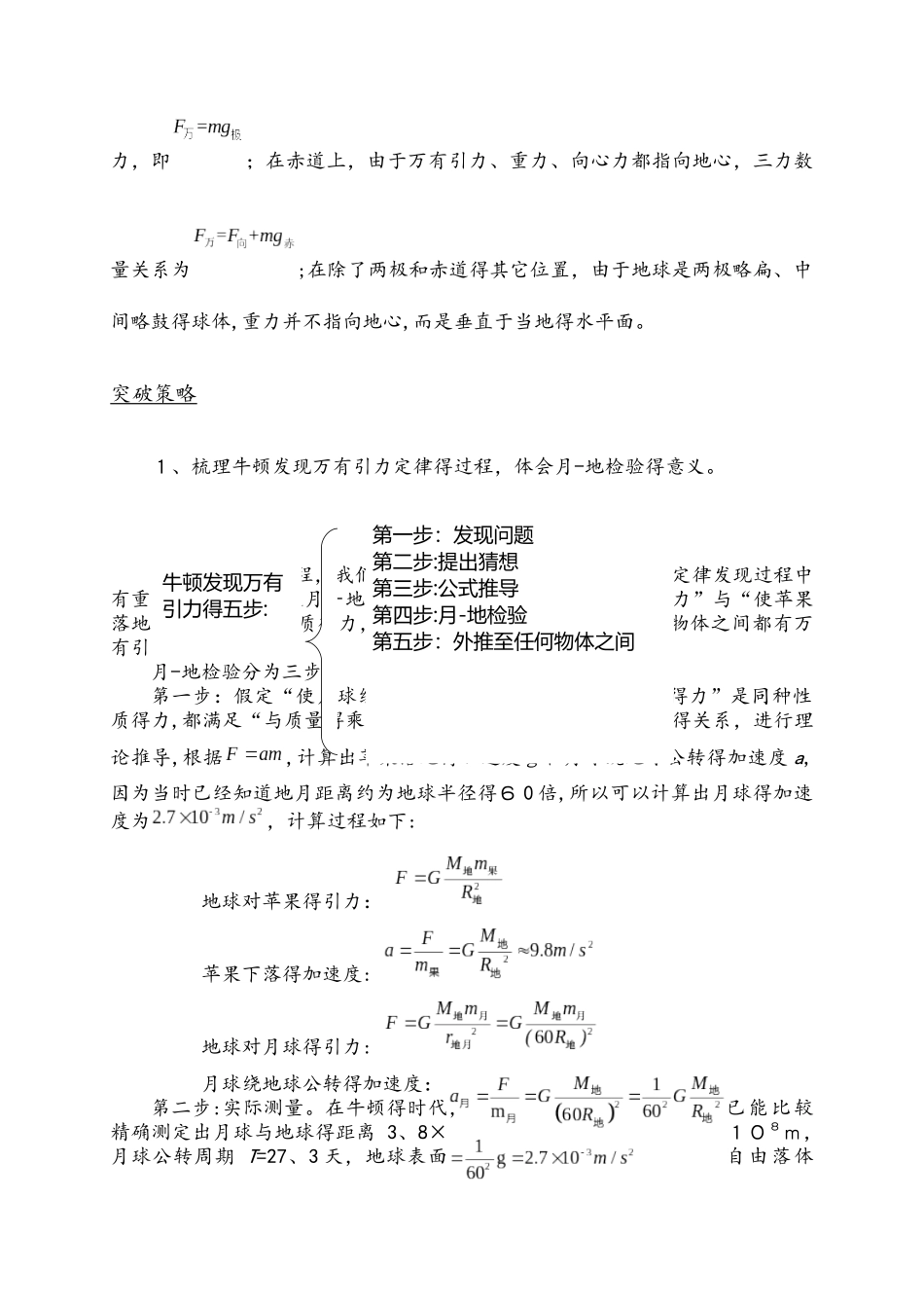 高二物理人教版必修2 6.3万有引力定律教案_第2页