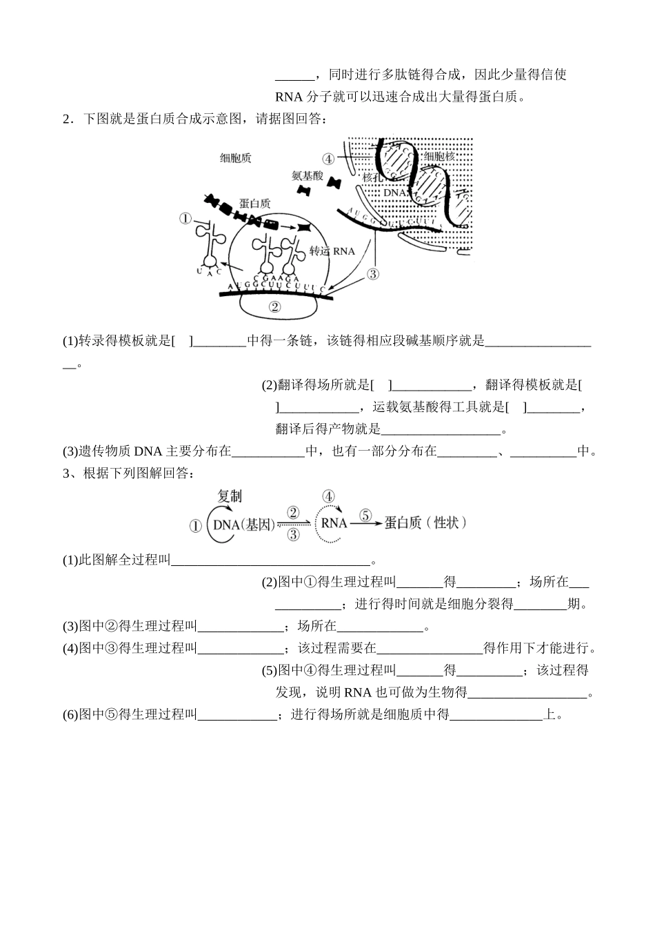高二生物 必修二 第四章 基础测试题_第3页