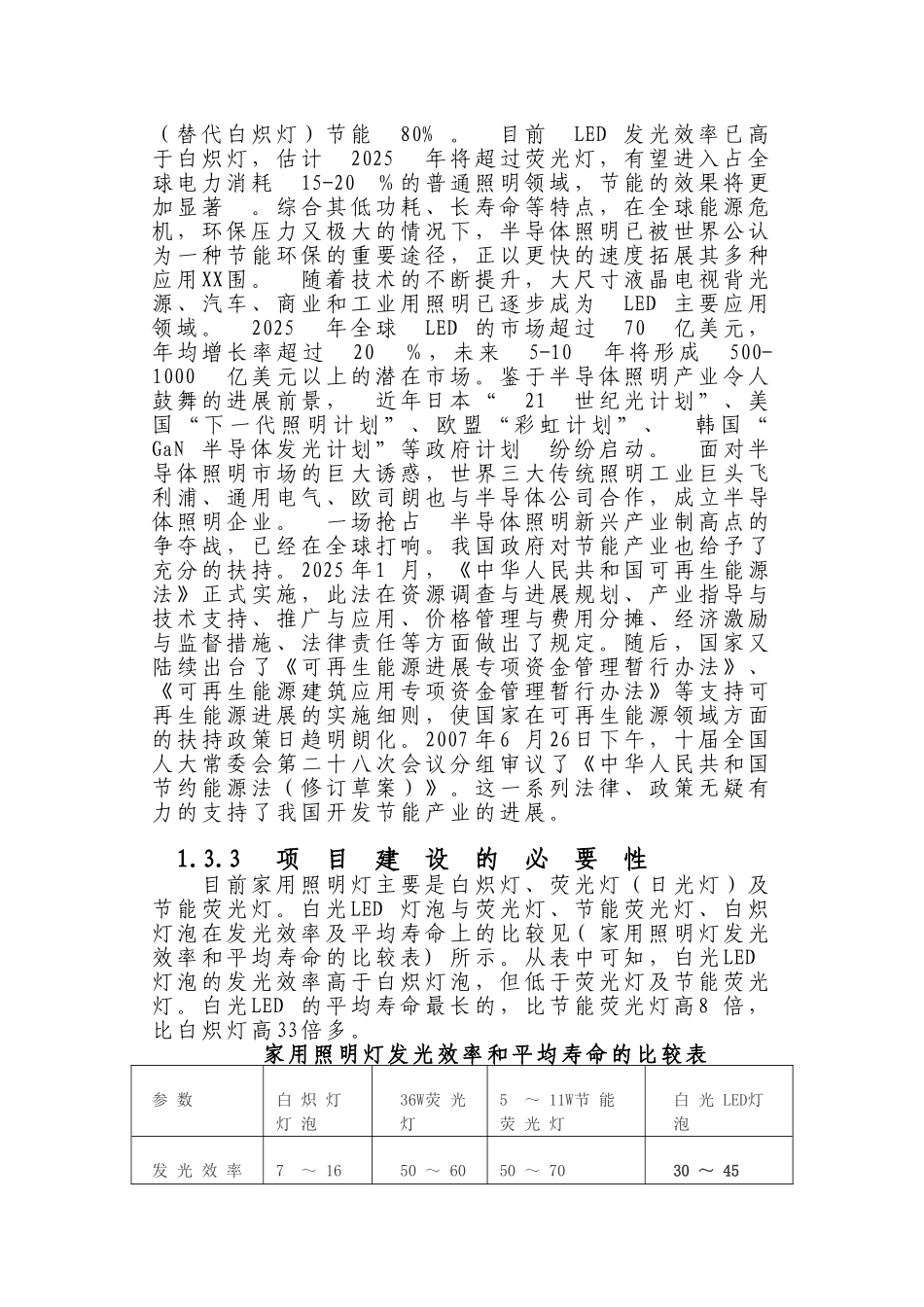 高亮度节能发光二级管led照明灯生产项目可行性研究报告_第3页