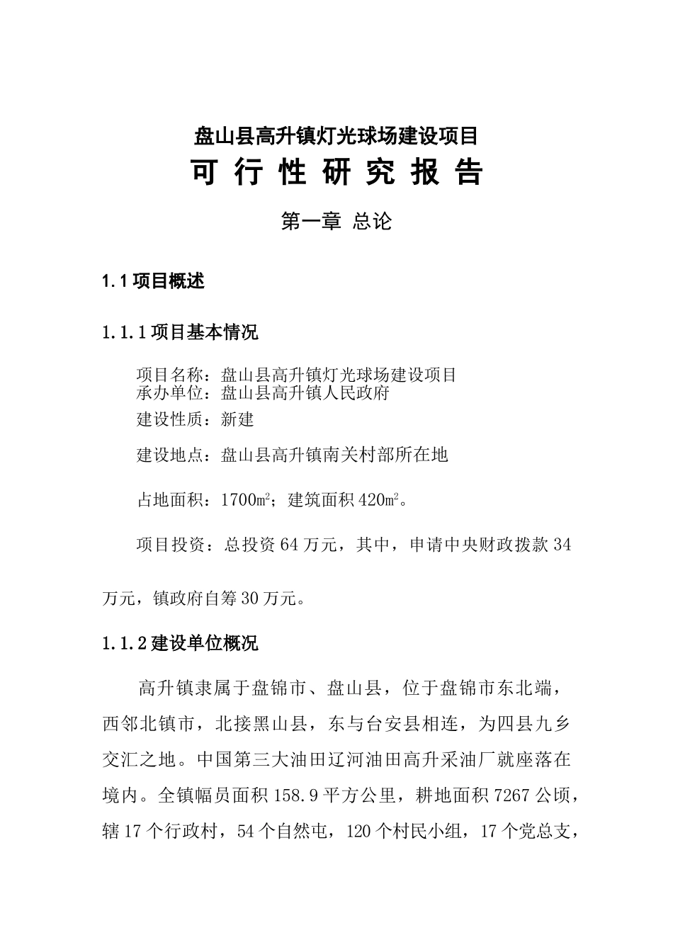 高升镇灯光球场建设项目可行性研究报告_第2页