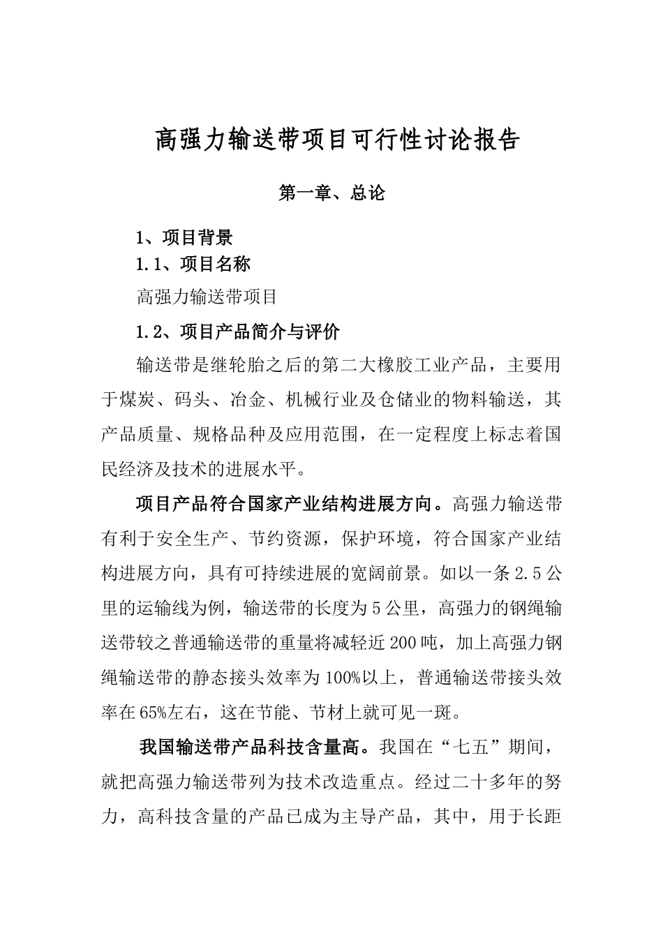 高强力输送带生产项目可行性研究报告_第2页