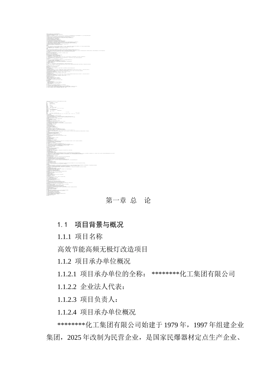 高效节能高频无极灯改造项目可行性研究报告优秀甲级资质可研报_第1页