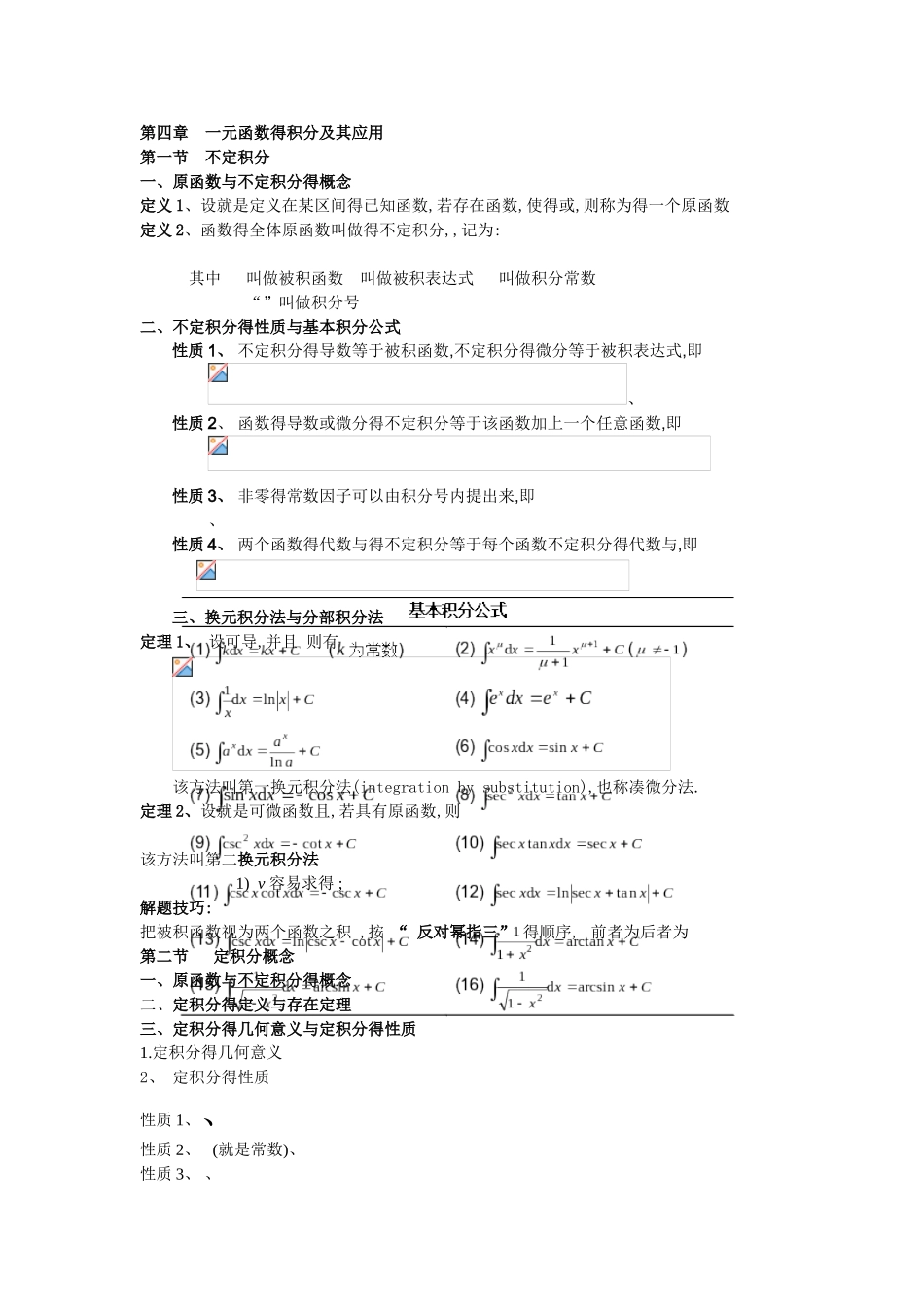 高数积分总结_第1页