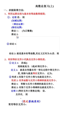 高等数学_大一_上学期知识要点