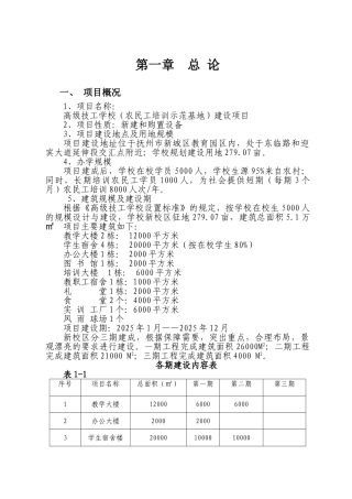 高级技工学校建设项目可行性研究报告