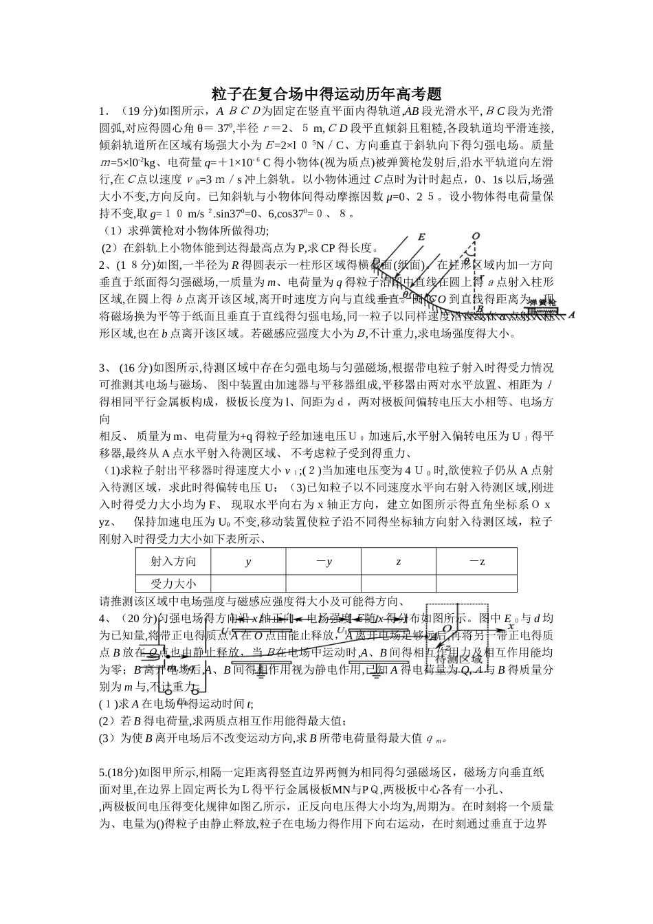 高考物理  粒子在复合场中的运动_第1页