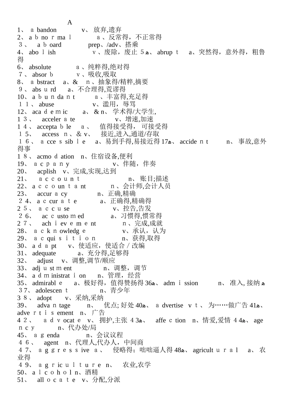 高考英语必备核心词汇_第1页