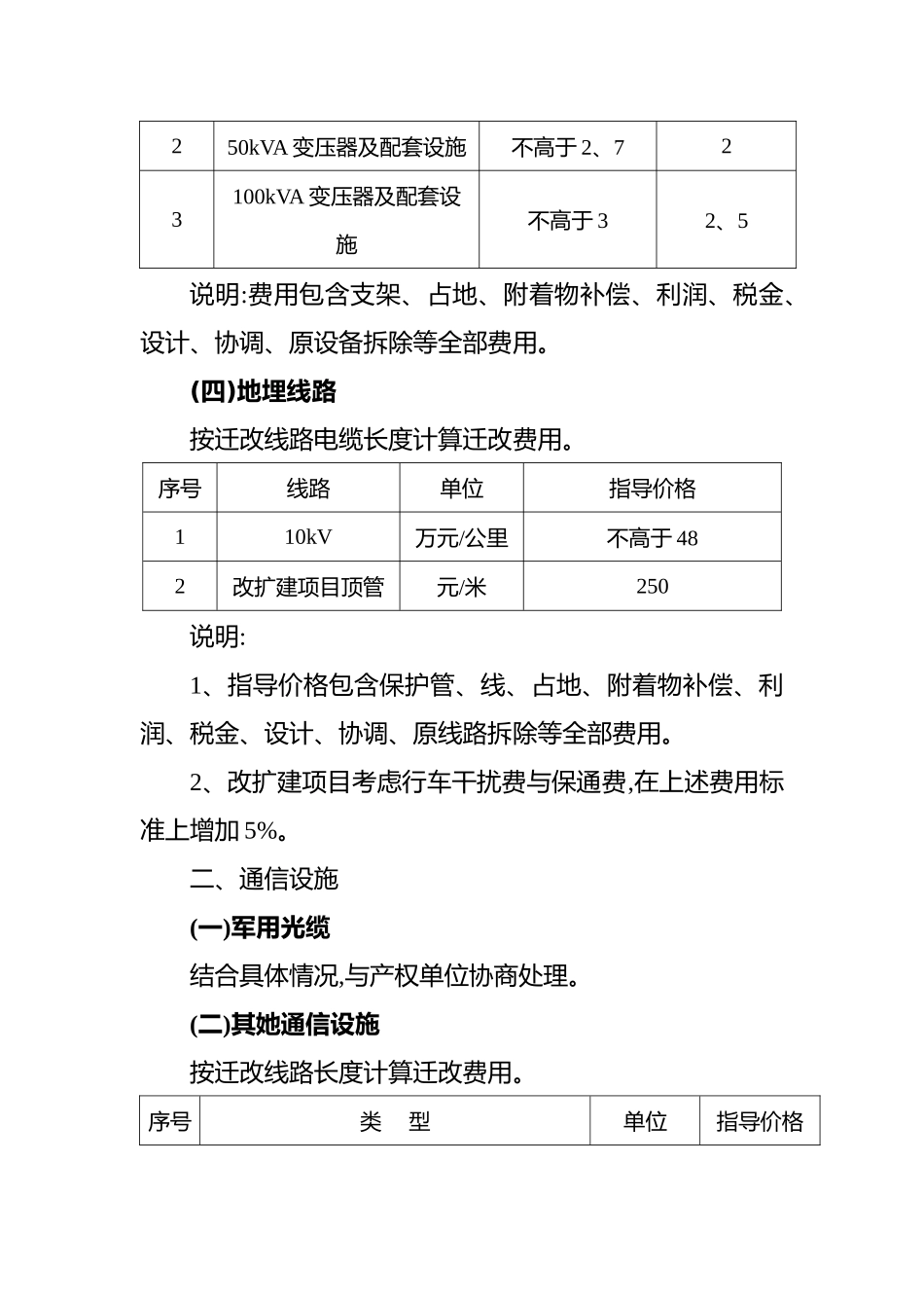 高速公路建设项目电力通信设施迁改工程费用标准_第3页