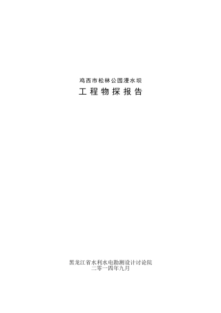 鸡西市松林公园漫水坝工程物探报告