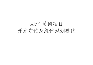 黄冈开发定位及总体规划建议