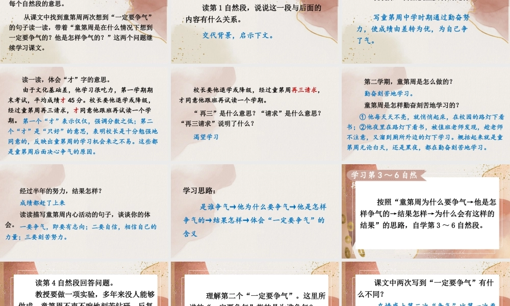 25秋统编版小学语文三年级上册第八单元24 一定要争气 课件