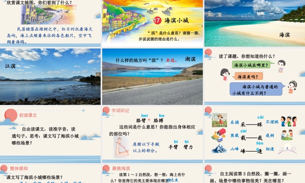 25秋统编版小学语文三年级上册第六单元17 海滨小城 课件