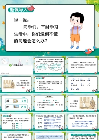 25秋统编版小学语文三年级上册第一单元3 不懂就要问 课件